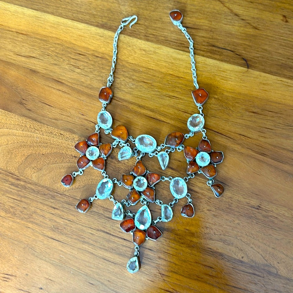 Silr and Stone Statement Piece Choker Necklace